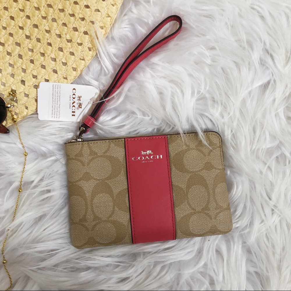 Leather Coach Wristlet